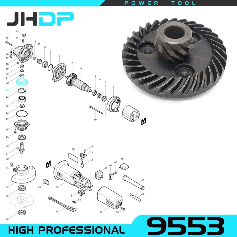 アクセサリー POWER GEAR MAX Spiral Bevel Gear Set Replace For Makita 9553 9555 9554 9557 9558