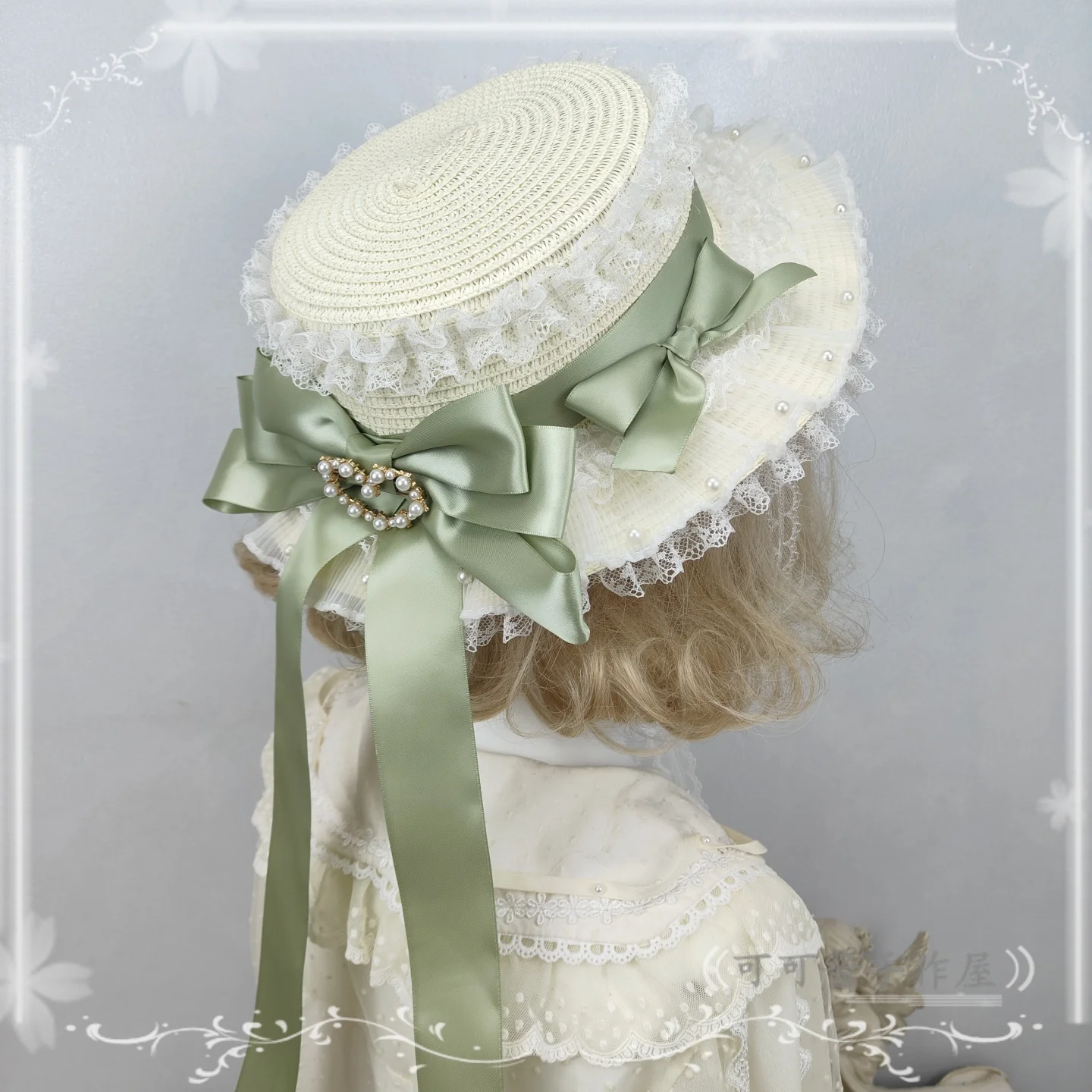 

Original Handmade Lolita Straw Hat Sweet Bow Sun Hat French Sun Hat Lolita Sweet Travel Straw Hats summer hats for women