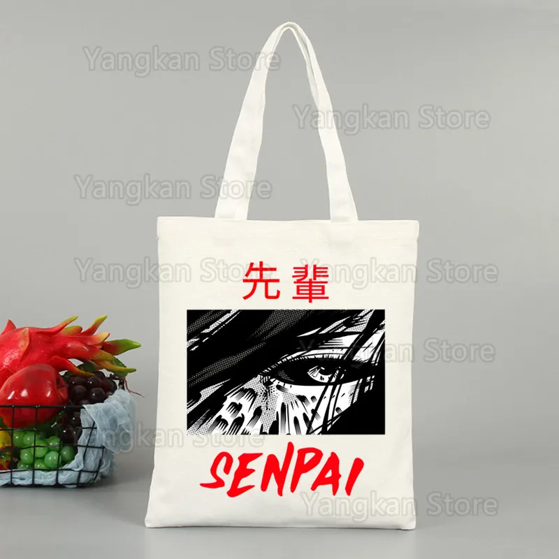 Steins Gate Anime Okabe Rintarou Makise Kurisu Canvas Simple Cartoon Shopping Bags Girls Fashion Life Casual Pacakge Hand Bag