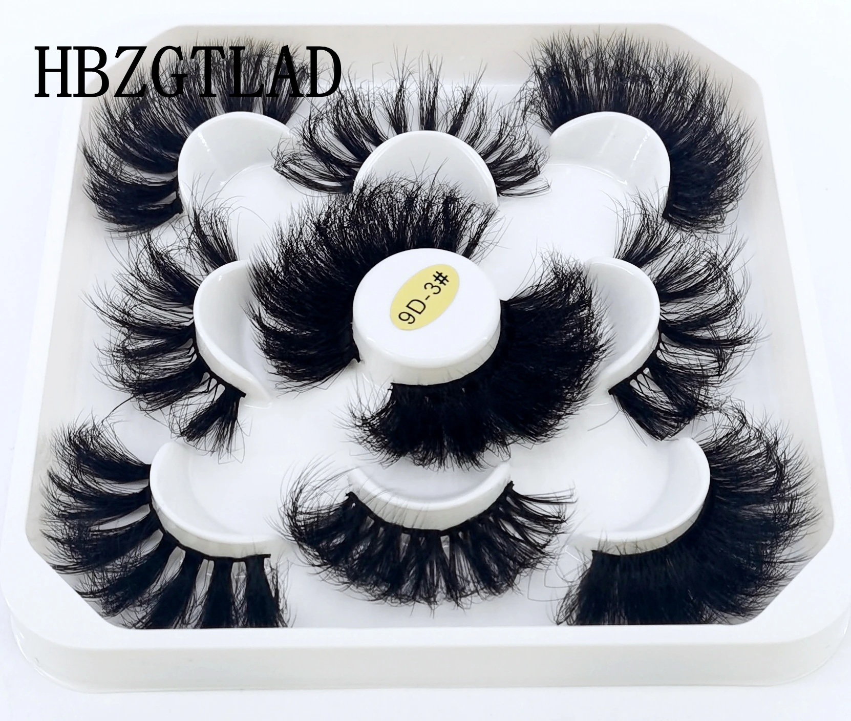 HBZGTLAD-kit de maquillaje de pestañas postizas, 5 pares, 8-25mm, 3D Natural, esponjoso, extensiones de pestañas de visón mezcladas, volumen espectacular, novedad