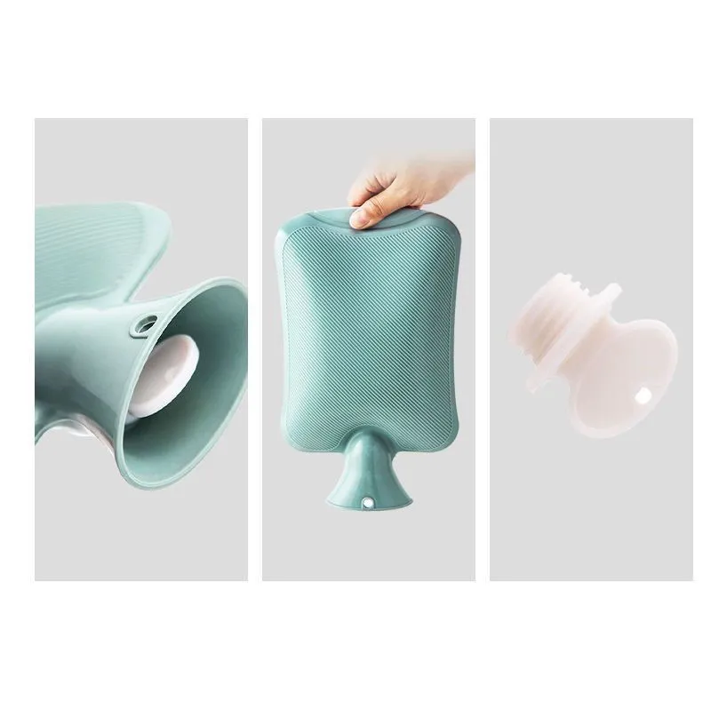 2.0L 1.0L 500ML Hot Water Bottle Hot Water Bag with Cover for Bed Warming Hand Feet Warmer Menstrual Cramps Hot Compress