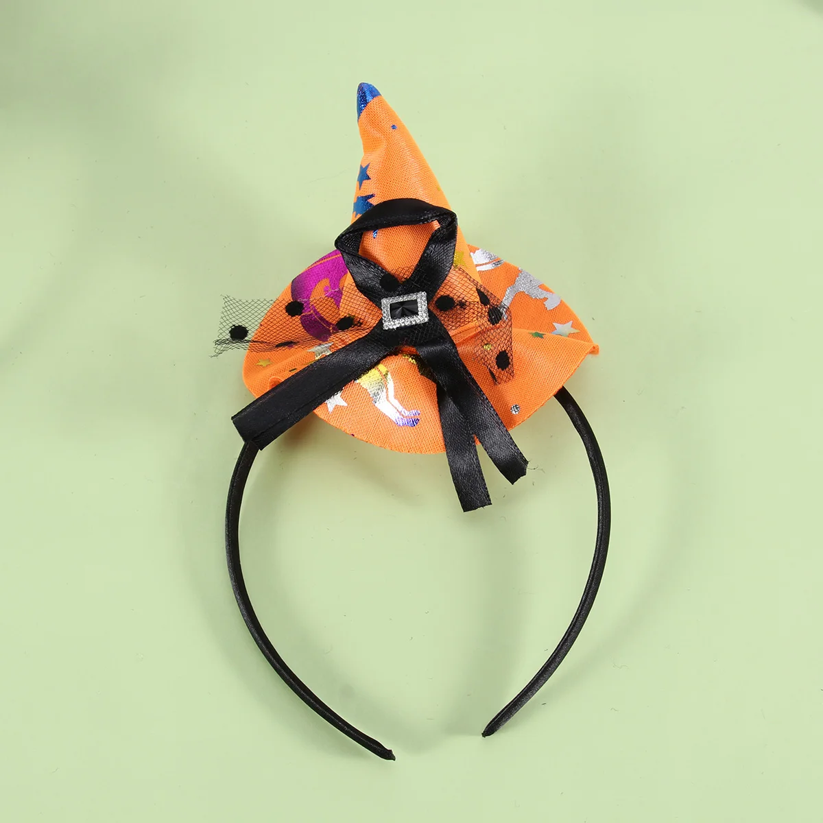 

3pcs Witch Hat Headband Halloween Hair Accessories Party Supplies Non Fading Durable Flexible Fits Most Girls Women