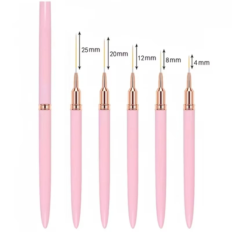 27-teiliges professionelles Nagelset: Pinsel + Punktierwerkzeuge + Liner + Palette & Ständer | Komplettes Salon- und Heimwerker-Set