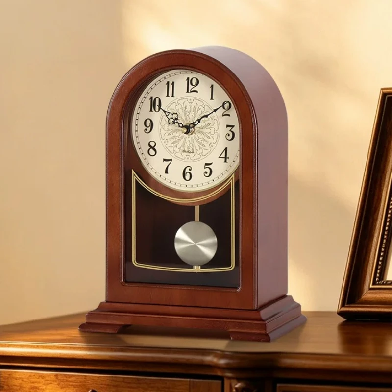 Wooden Desk Clocks Silent Movement Table Clock Living Room Tabletop Clock Minimalist Household Decoration Quartz Clocks