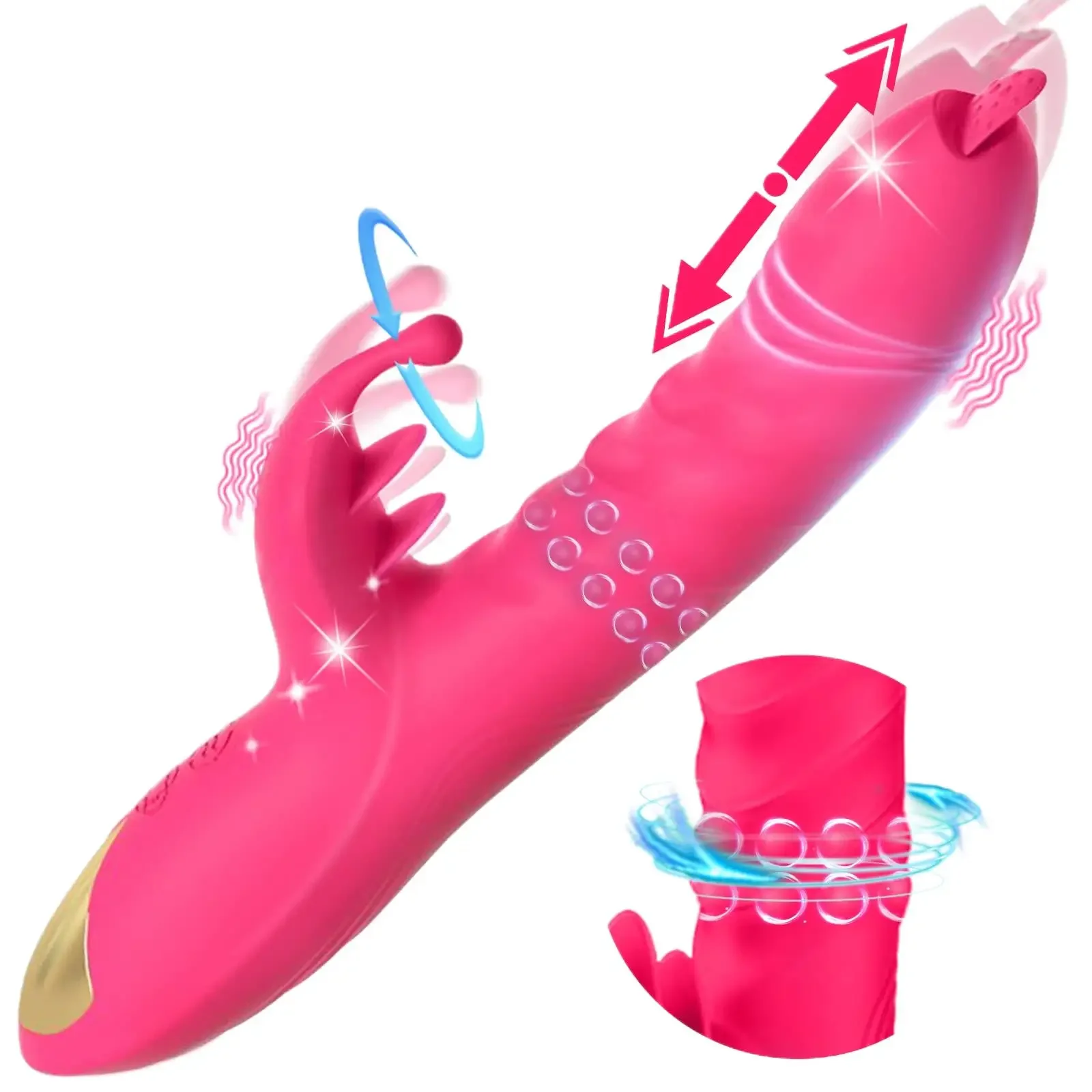 

Thrusting G Spot Rabbit Dildos Vibrator Tongue Licking Rotating Vibration Female Couple Adult Sex Toy for Women Female Clitoris