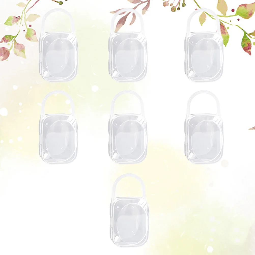 

7Pcs Baby Pacifier Holder Portable Storage Box Dustproof Infant Container White Safe Organizer Pacifier Storage Box