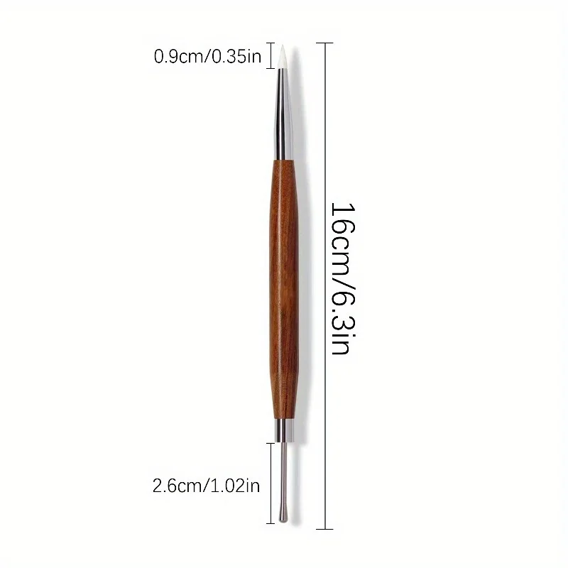 1pc New Manicure Double-headed Carving Glue Adjustment Multi-functional Silicone Pen Scraping Glue Embossing Paint Painting