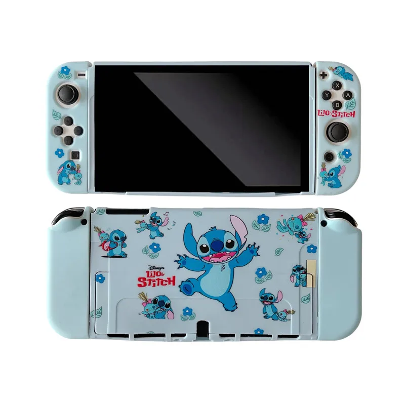 Custodia rigida Disney Stitch Custodia protettiva per stazione dock di ricarica per Nintendo Switch Oled NS Console Protezione in cristallo