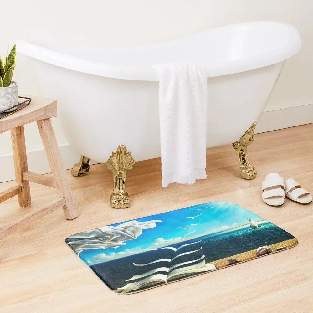 

Book to birds: Vintage Fantasy Surreal Print by Dali Bath Mat Bathroom Foot Bathroom Rug Set Mat