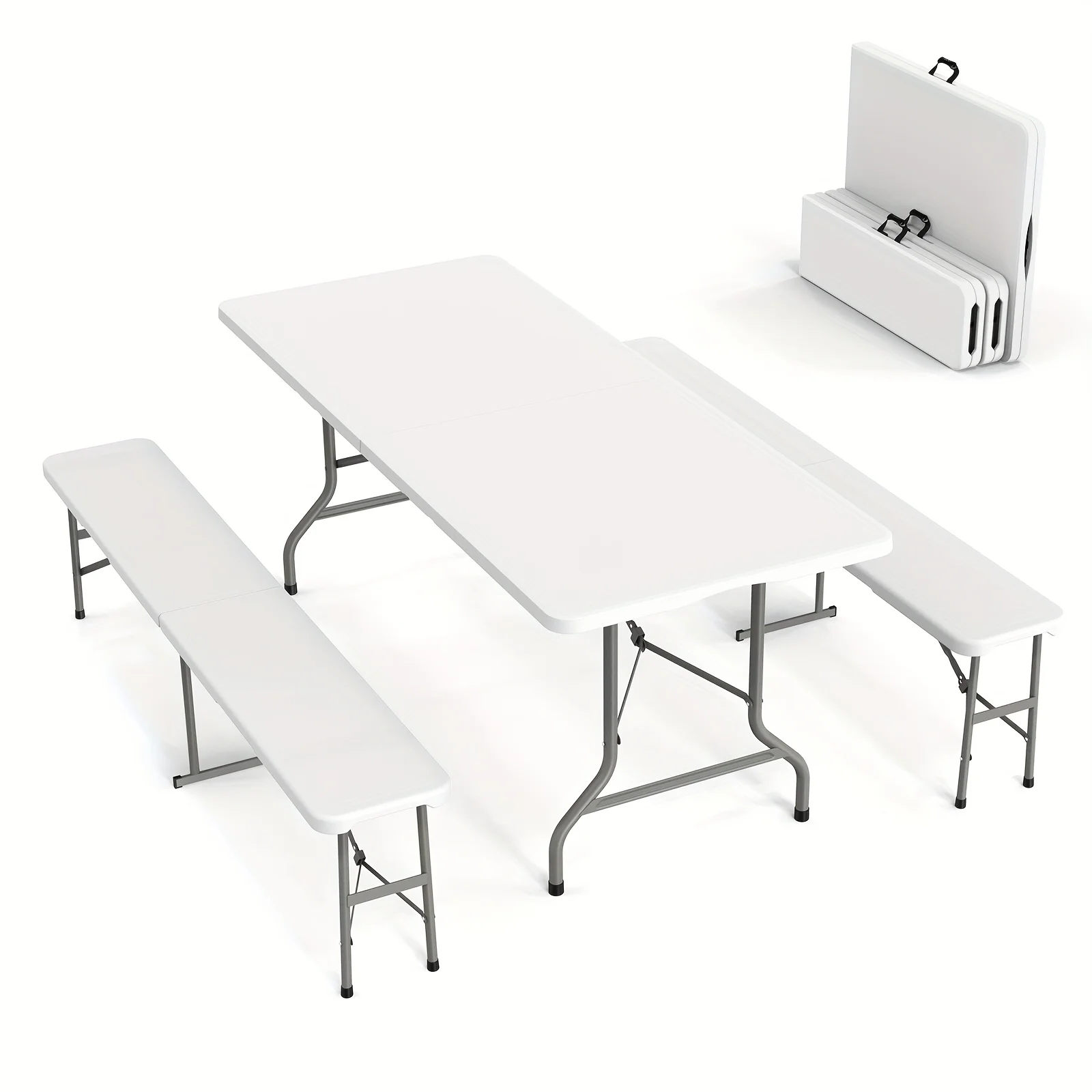 

6ft Plastic Folding Bench,Portable in/Outdoor Picnic Party Camping Dining Seat,Garden Soccer Multipurpose Entertaining Activitie