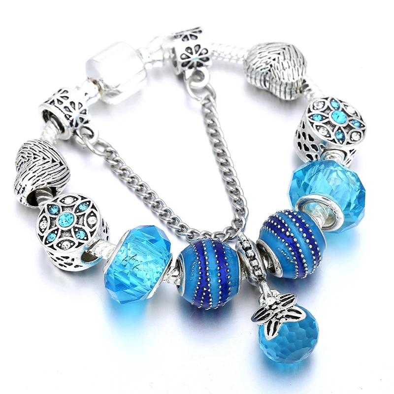 Silver Plated Charm Bracelet with Key Lock Pendant, Wedding Gift