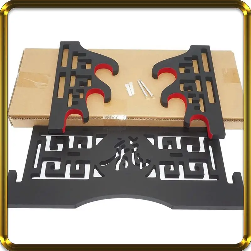 

-A95Z 2X Velvet Protect Sword Wall Mount Sword Holder Display Stand With Felt Strips For Katana Wakizashi Swords(3Tier Dragon)