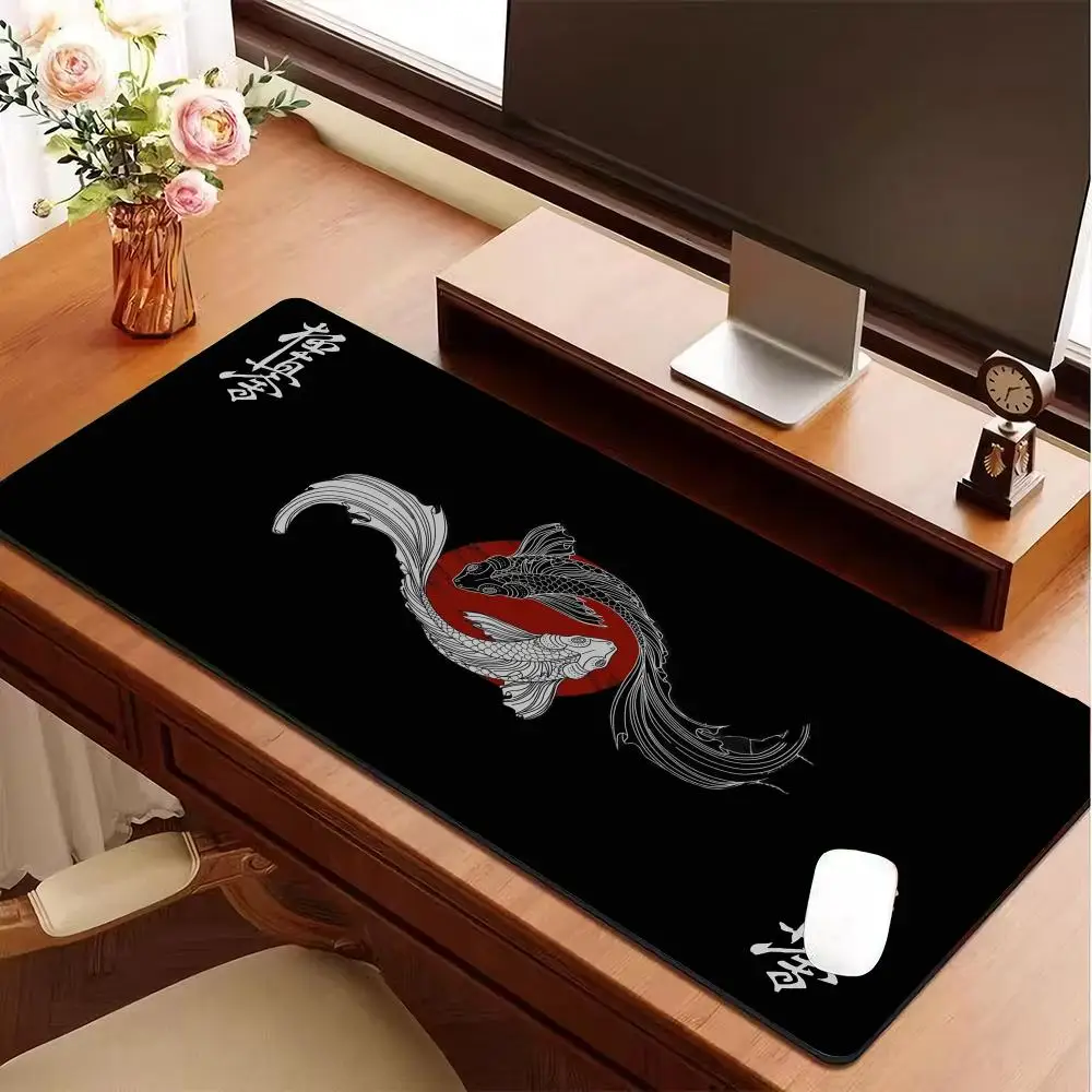 HD Printing Koi Taichi Fish Gaming Yin Yang Mouse Pads Neutral Table Mats Computer Big Mousepad Company Large Gamer XXL Desk mat