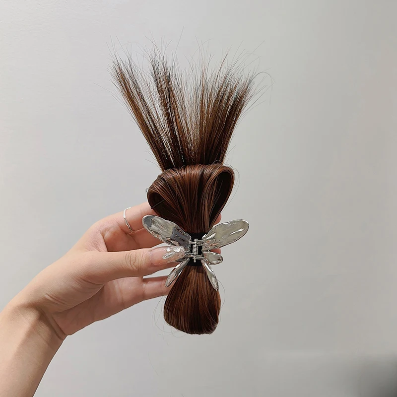 Sweet Metal Butterfly Hair Clip Claws Half-Tied Feather Shuttlecock Headdress Grab Clip Hot Girl Hair Clip Wig Accessories