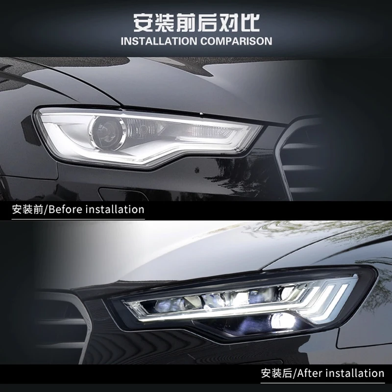 

Car Accessories Headlamp For Audi A6 Headlights 2012-2018 A6L C7 Upgrade LED Headlight DRL Dynamic Signal High Low Beam Headlamp