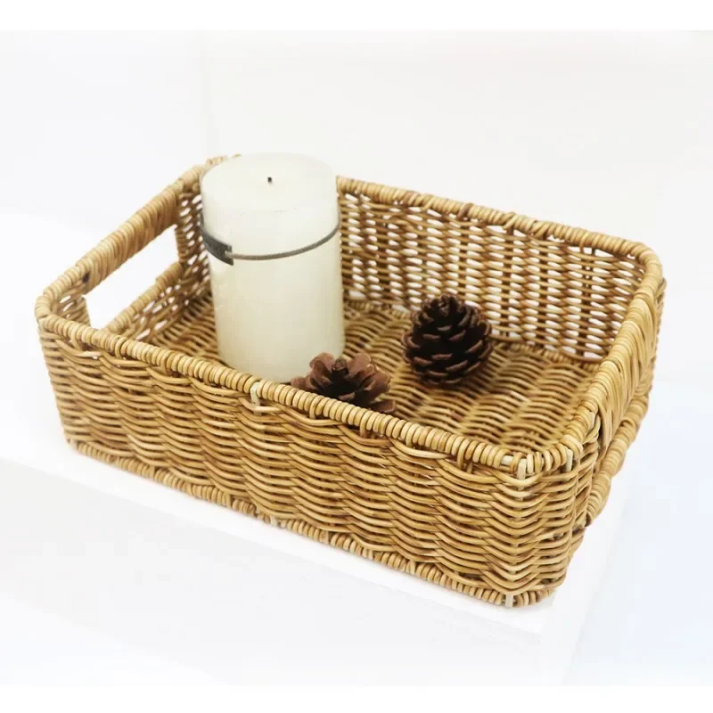 

Imitation rattan woven storage basket large capacity