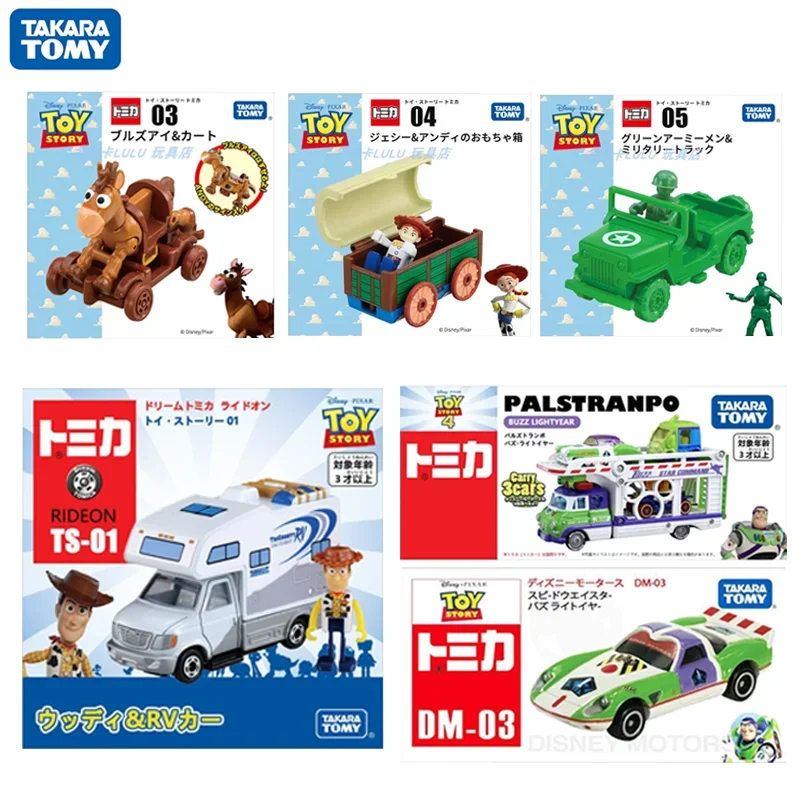 TAKARA TOMY Tomica Disney Cartoon Toy Story Action Figures Woody Buzz Lightyear Space Ship Diecast Cars Model Gifts for Children