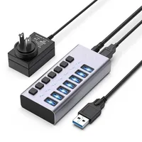 Acasis USB 3.1 10Gbps 7 Ports Splitter USB Extender Individual Switch Docking Station For Data transfer and Charging