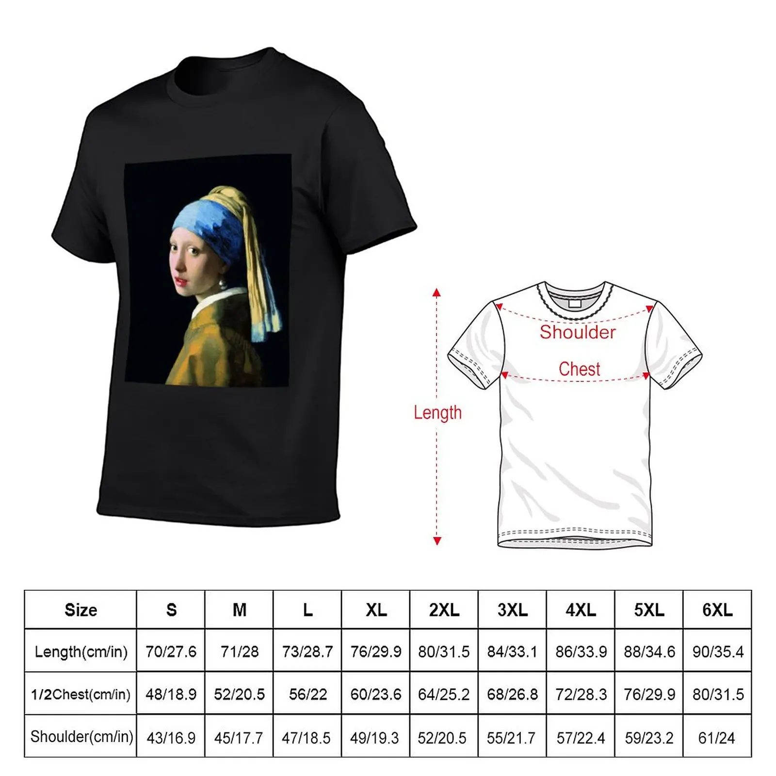 New Jan Vermeer Girl With A Pearl Earring T-Shirt T-shirt for a boy vintage t shirt mens t shirt graphic