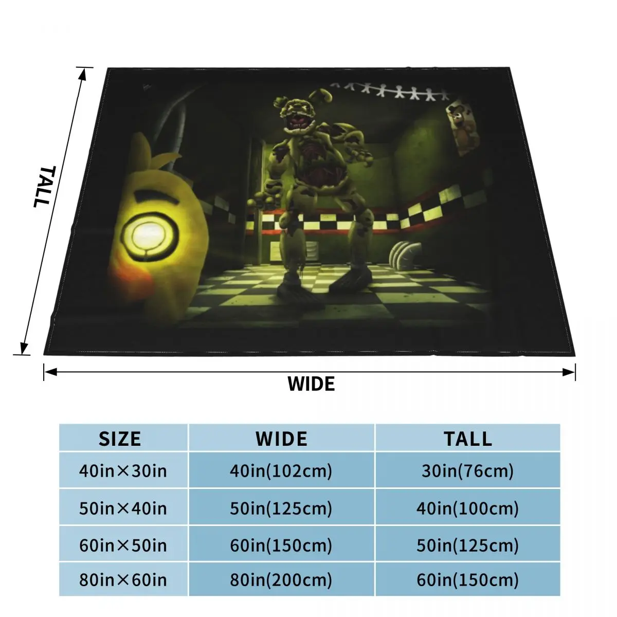 Grotesque Springtrap Throw Blanket Decorative Beds Cute Plaid Blankets