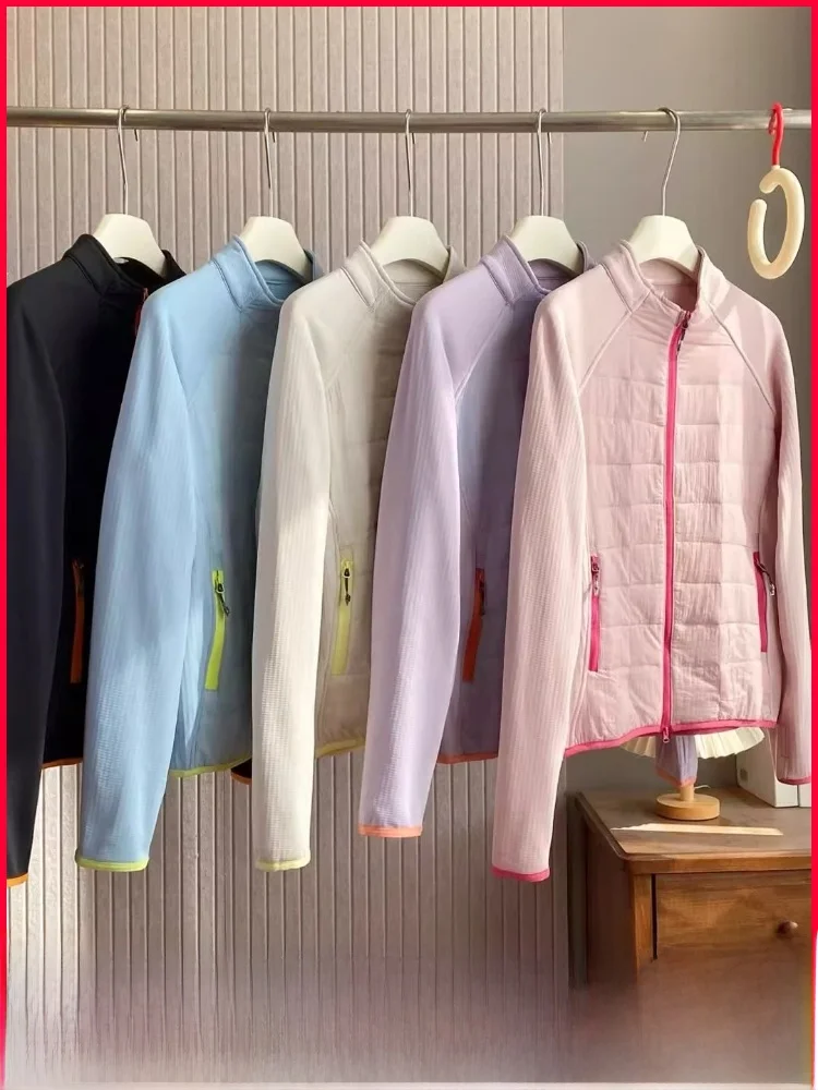 

Women's Casual Cotton Jaet Stand Collar Splice Warmth Windproof Autumn Winter ort Coat Zipper Closure Sport Sle