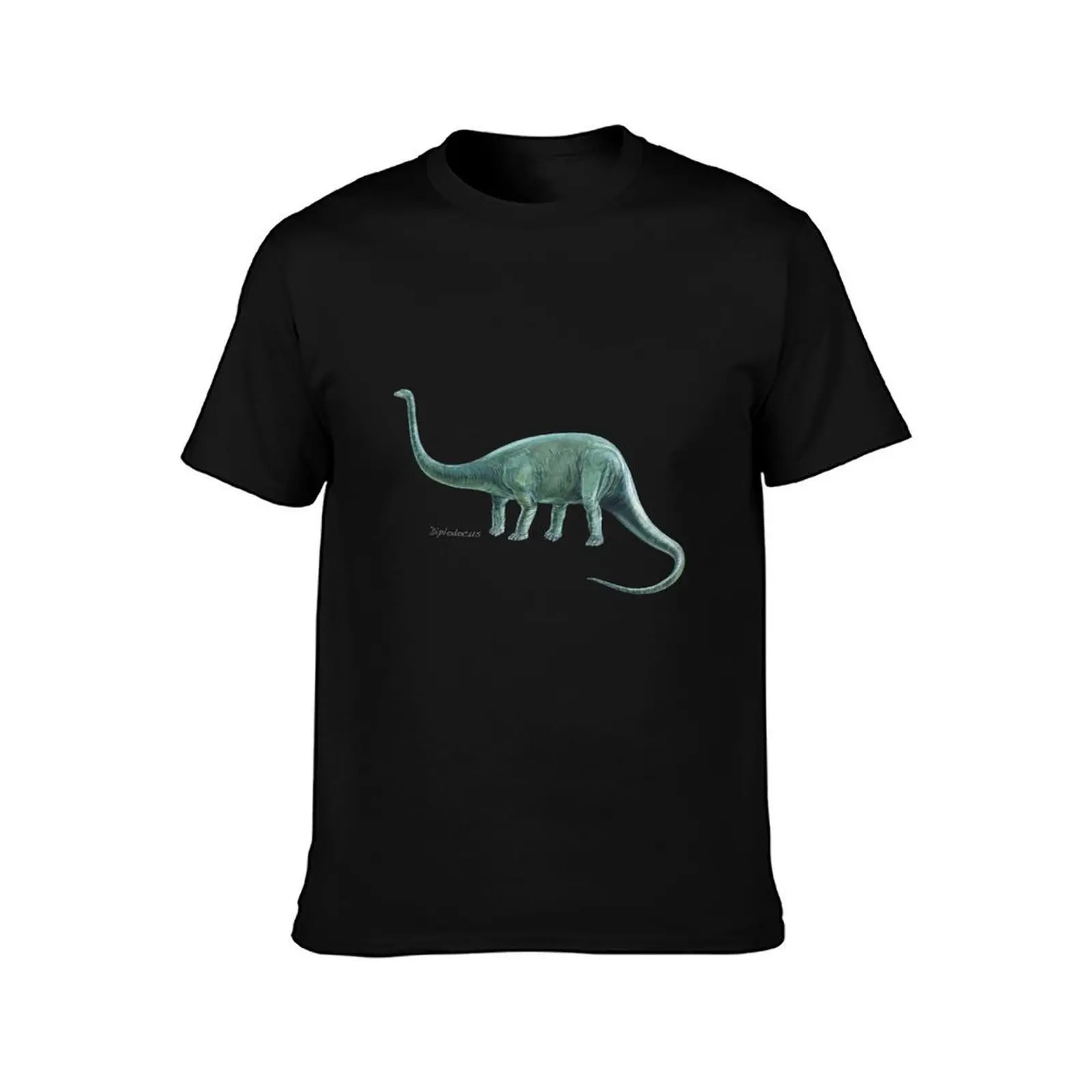 Diplodocus T-Shirt, Summer Casual Cotton Tee, Oversized Streetwear Tops, Vintage Graphic Print, Loose Fit Short Sleeve