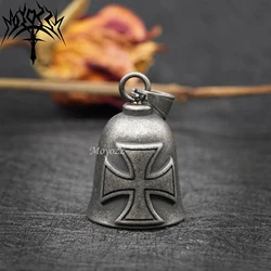 Motorcycle Biker Bell Hanger Biker Iron Cross Luck Gremlin Ride 316L Stainless Steel Bell For Mens & FREE Bell Hanger
