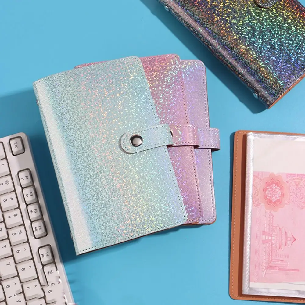 

50Sheets Saving Money Binder PU Leather Portable Cash Budget Binder Handbook Refillable Account Book Stainless Ring Binder