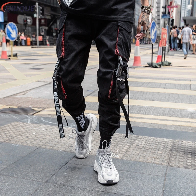 Men Joggers Cargo Pants Multi-pocket Elastic Waist Harem Pants Men Casual Hip Hop Streetwear Sweatpants Pencil Pants Techwear