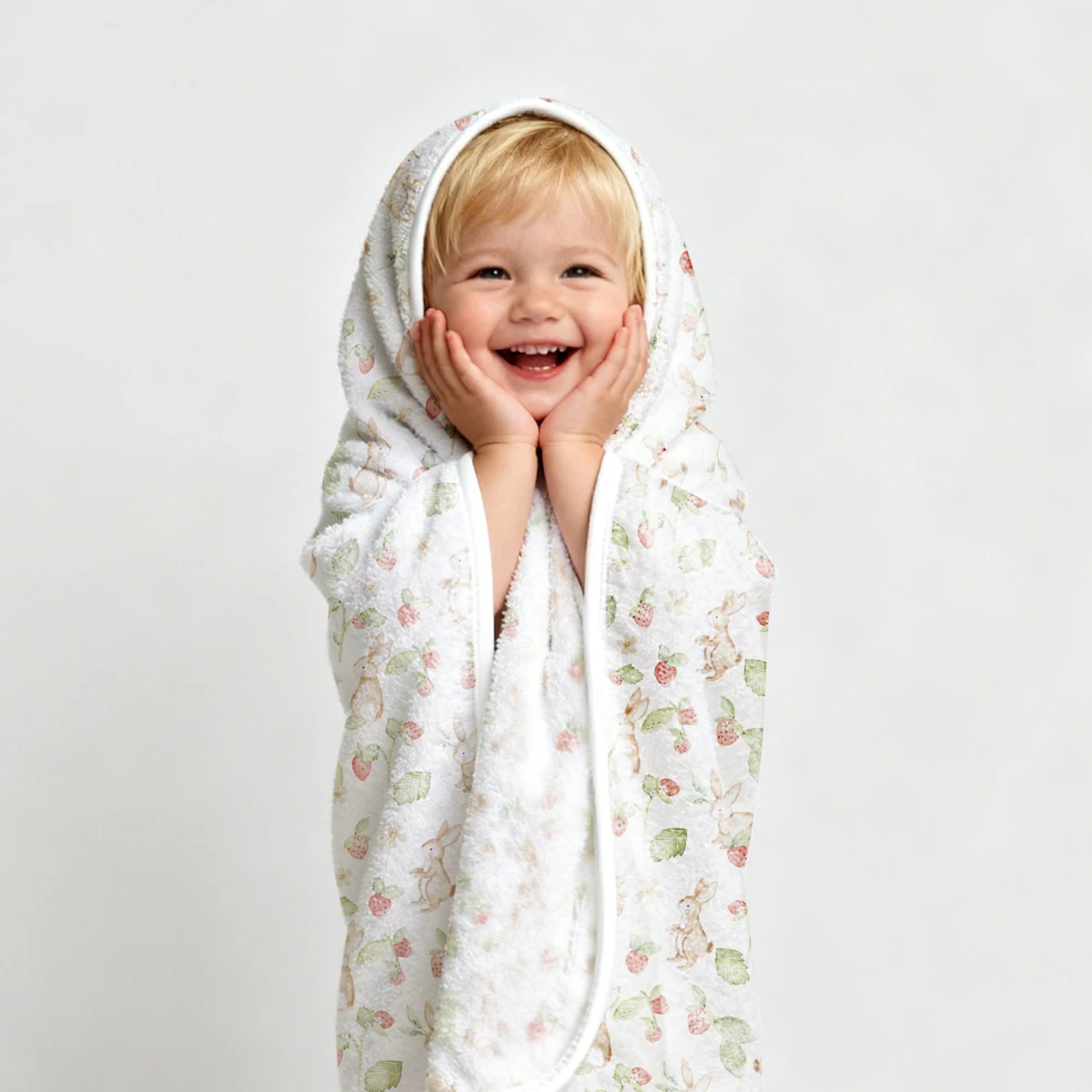 Happyflute 1 Pc Soft Coral Fleece Blanket for Baby Absorbent Bath Towel Hooded Design Washable Reusable Baby Swaddle Blanket