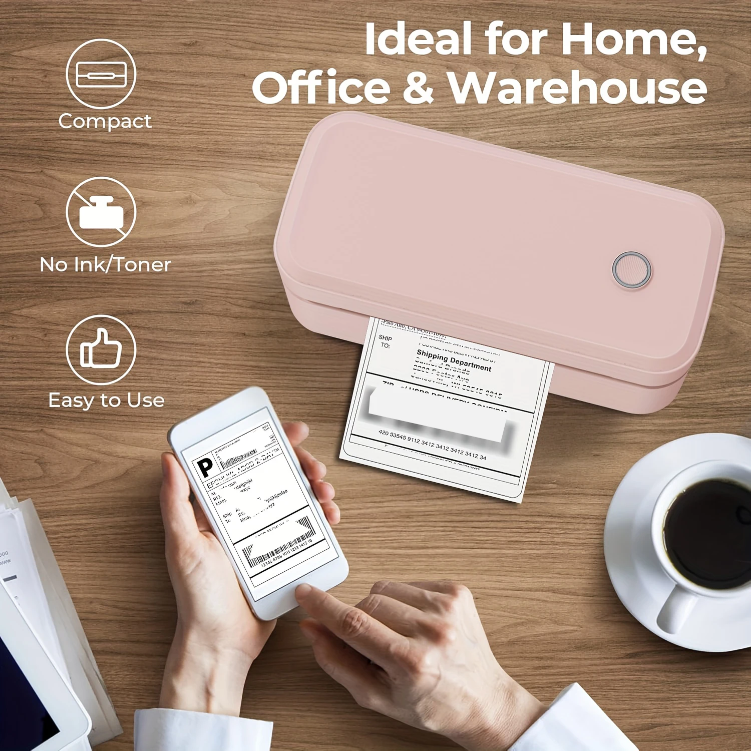 

Marklife 4x6 Wireless Thermal Shipping Label Printer - Portable, Compatible with iOS, Android, Windows, Mac, for Home & Business