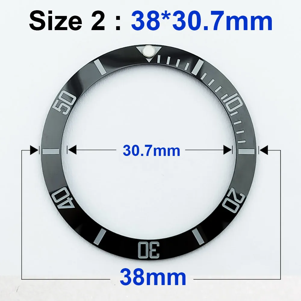 Hochwertige, schräge, leuchtende Keramik-Lünetteinsätze 40-31,7 mm und 38-30,7 mm für Uhrengehäuse, Uhrenzubehör und -teile – Detail 4
