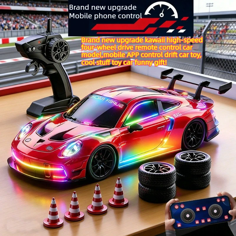 Cool Stuff Toy Car Funny Gift-Kawaii High-speed 4WD Rc Drift Car,Remote Control Car Toy,Mobile APP Control Rc Cars,Toys for Kids