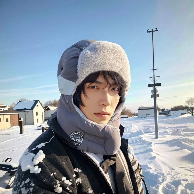 قبعة تزلج للرجال مع حماية للأذن، قبعة صياد مقاومة للرياح في الهواء الطلق، قبعة ركوب الخيل من القطن الدافئ للشتاء والطقس البارد