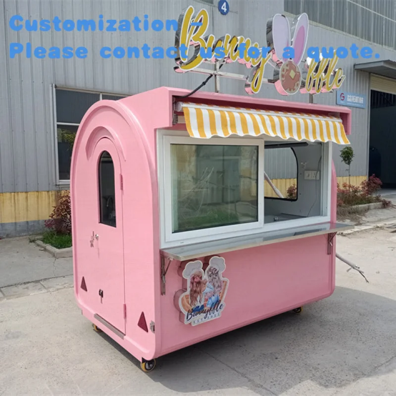

custom.Street Food Kiosk Fully Equipped Mobile Bar Pizza Hot Dog Stand Coffee Cart BBQ Trailer Food Stall Concession Food Traile