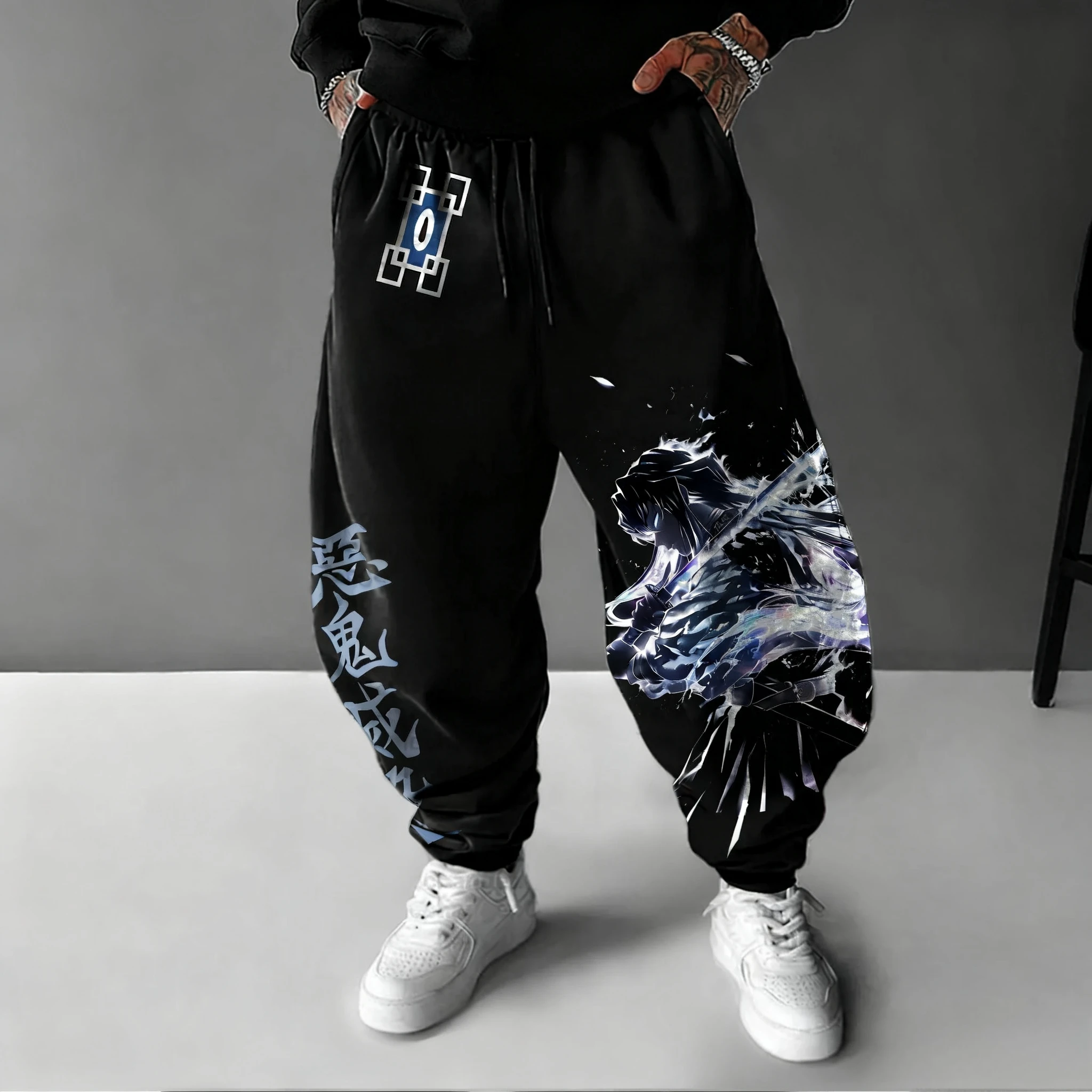 

Demon Slayer Y2K Sweatpants 2025 Men's Autumn/Winter New Tokitou Muichirou Anime Printed Harajuku Casual Loose Sports Pants