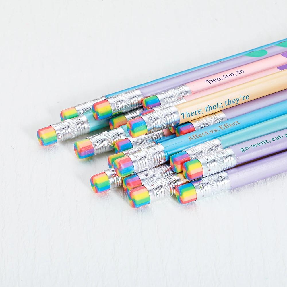 Customized Text Thick Pencil Triangle Rod HB Wooden Pencil Child Painting Writing Correction Writing Posture Stationery Supplies