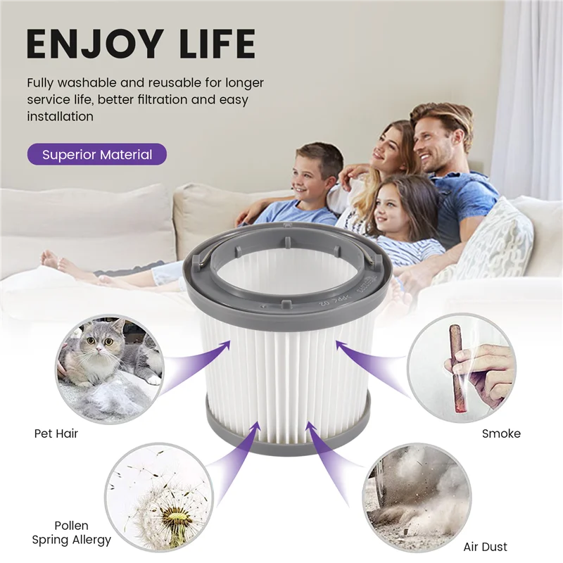 مرشحات بديلة AB43-PVF110 للمكنسة الكهربائية المحورية BDH2000PL، 4 عبوات