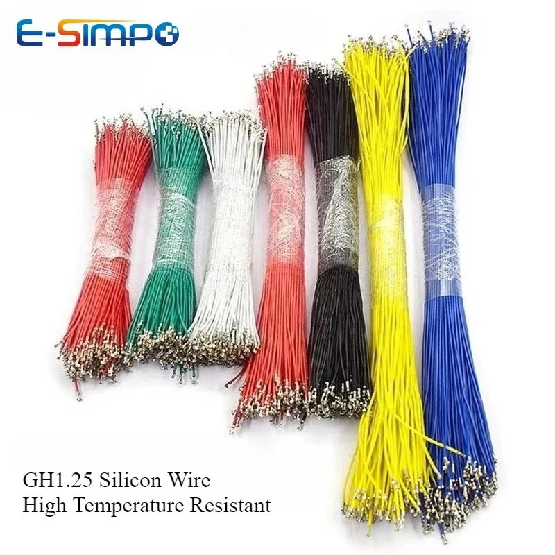 

100pcs GH1.25 3239-26AWG Silicon Cable Soft High Temperature Resistant Electronic Wire Single/Double Terminal Crimped NO Housing