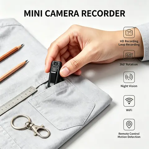 Z2ポータブルミニボディカメラレコーダー、1080P HDナイトビジョン搭載ウェアラブルビデオカメラ、360度撮影可能 °   調整可能な回転レンズ、クリップオンデザイン、ループ録画、大容量バッテリー、会議、屋外通勤、日常使用に適した小型ポケットカメラ