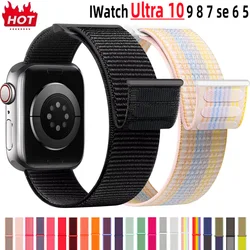 Nylon Loop Strap for Apple Watch Band 46mm 40mm 44mm 45mm 42mm 41mm 38mm Smart Belt Bracelet for IWatch Ultra 49mm 8/7/6/SE/5/4