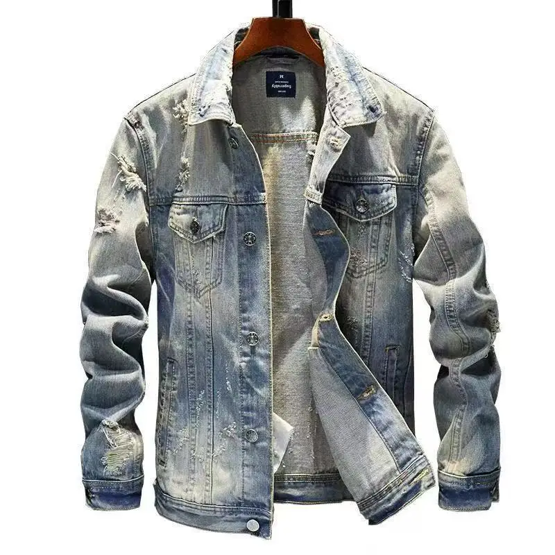 Big-size Slouchy Denim Jacket for Spring and Autumn, Slim-fit Korean-style Trendy Retro Jacket, Short Top Jackets