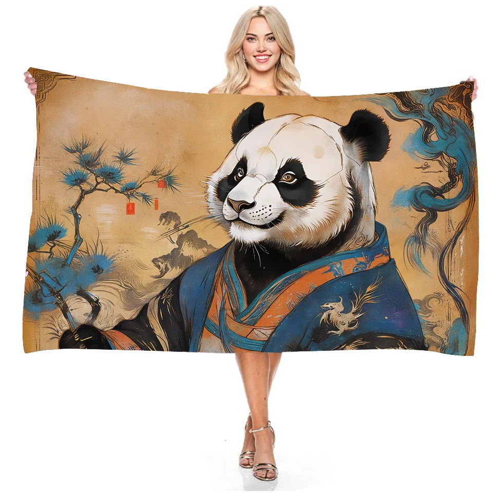 

Retro Mr. Panda Absorbent Beach Towel,Large Towel,Sports Gym Yoga,Pool,Swim Club,Holiday Birthday Gift,Drop Shipping,Wholesale