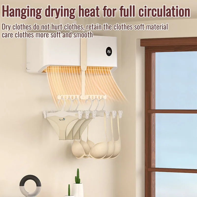 Air conditioning drying clothes rack household multifunctional portable travel hotel indoor hanging clothes racks