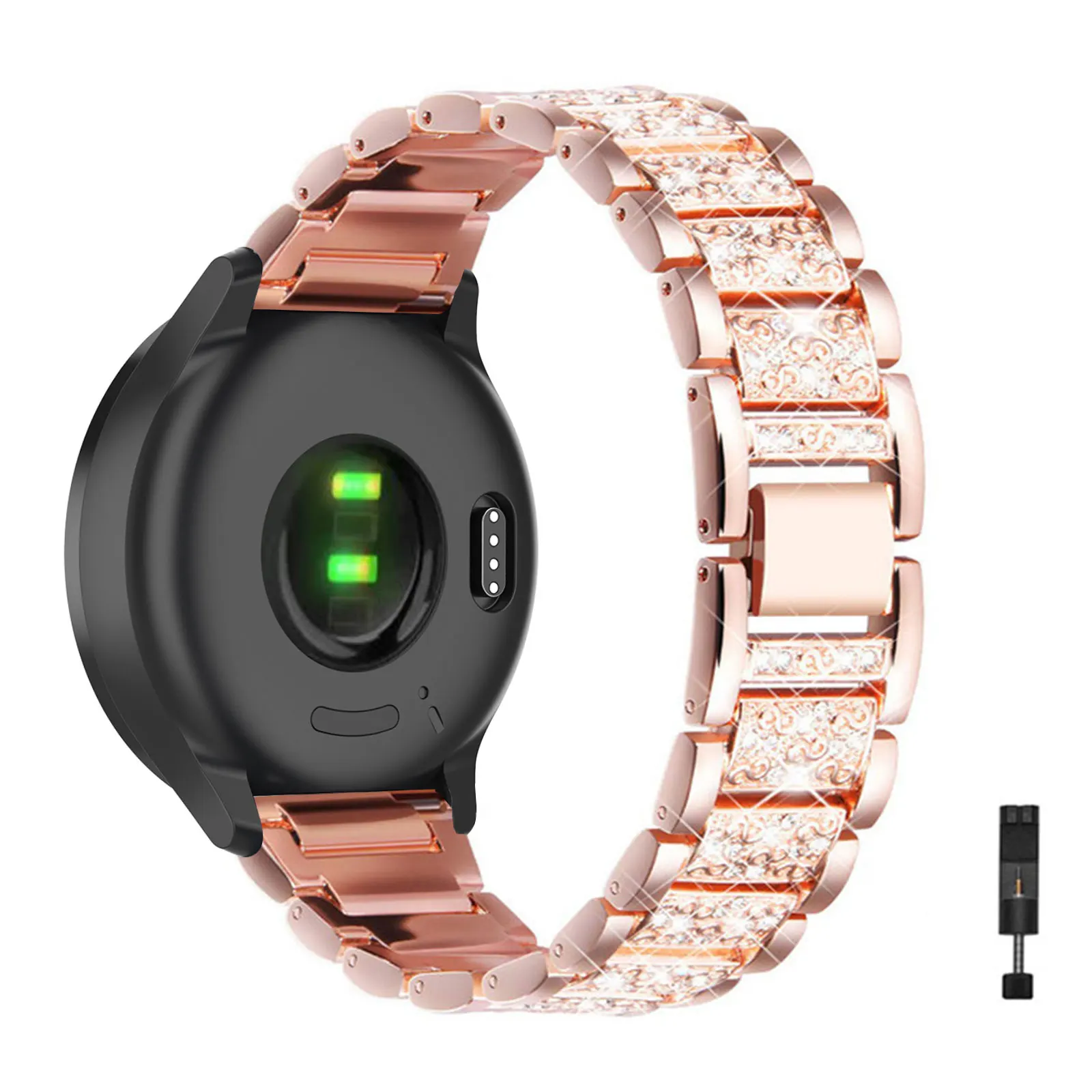 

Ремешки с бриллиантами для Garmin Vivomove Sport/Luxe/Style/HR/Trend Band, блестящий металлический ремешок для женщин