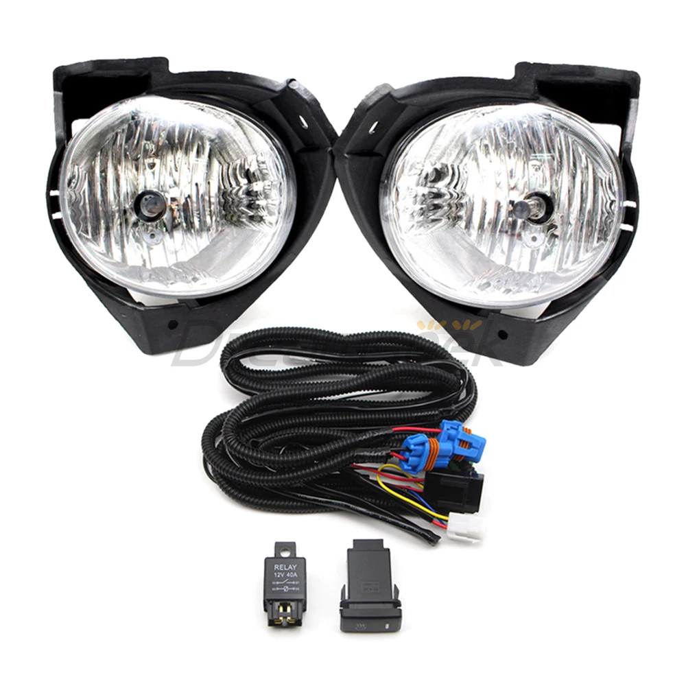 Car Front Fog Light Kit For Toyota Hilux Vigo MK6 2008 2009 2010 Bumper Driving Lamp w/ Relay Switch Wiring Harness LH&RH