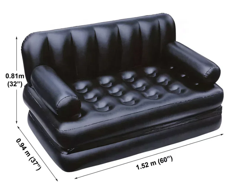 75056 Double 5 in 1 Multifunctional Couch Inflatable Air Sofa Bed with Side winder-AC Air Pump