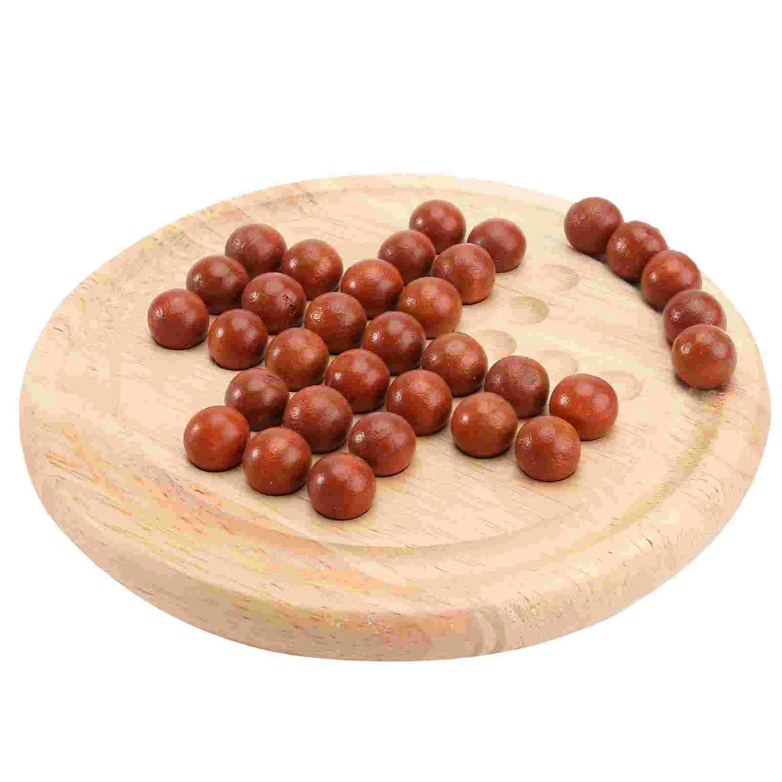 Wooden Beads Glass 1 Child Individual Puzzle Soltaire Toy Adults Classical Educational Board Game