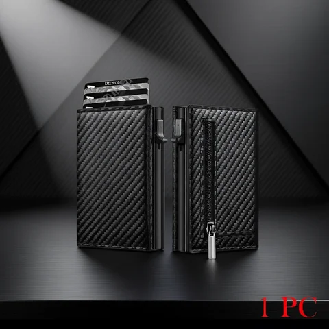 Rfid Credit Card Holder Money Bag Luxury Carbon Fiber Id Bank Cardholder Coin Purse Minimalist Wallet for Men Carteira Masculina