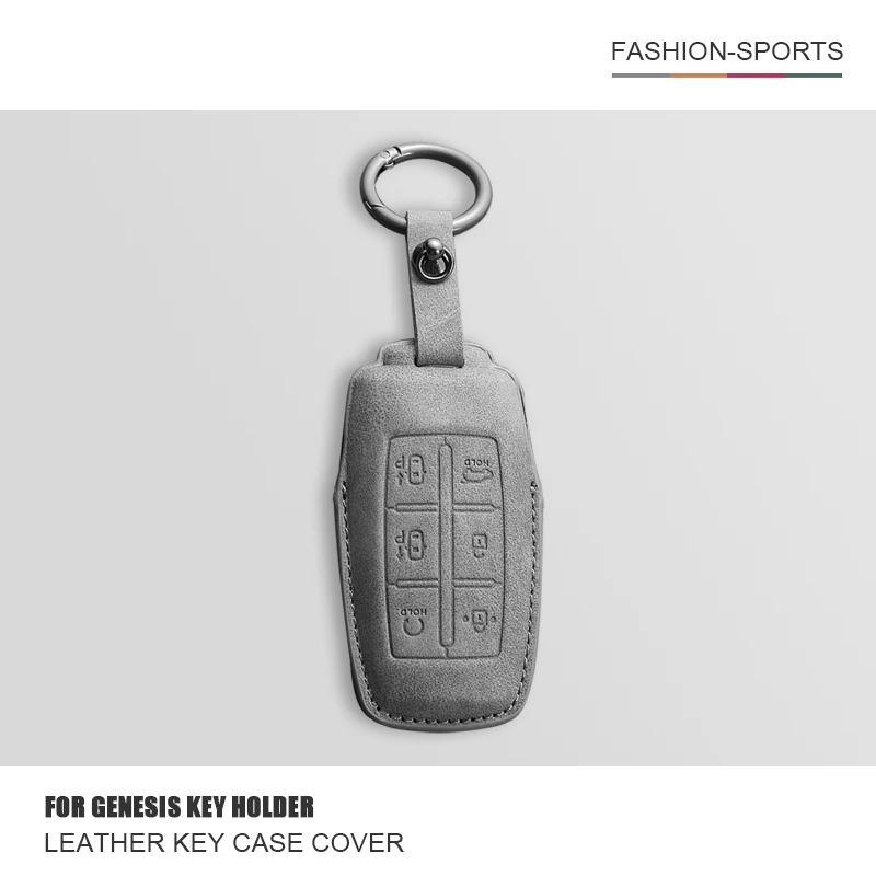 

Car Leather Key Case Cover Keyless Holder Protection Shell Keychain For Hyundai Genesis G80 GV70 GV80 GV90 2019 2020 2021 2022